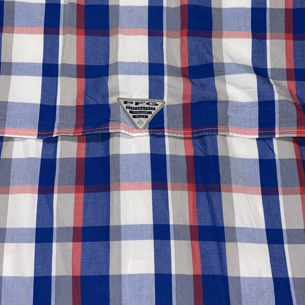 XL Columbia PFG Shirt Red white and Blue Memorial Day 4th of July Super Bonehead - Picture 5 of 6